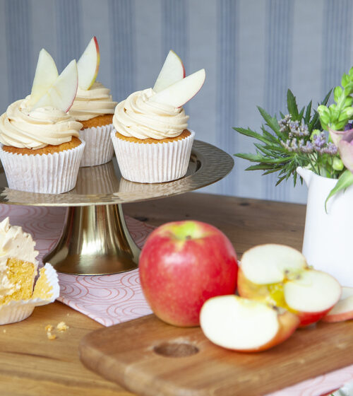 Pink Lady® apple and custard cupcakes