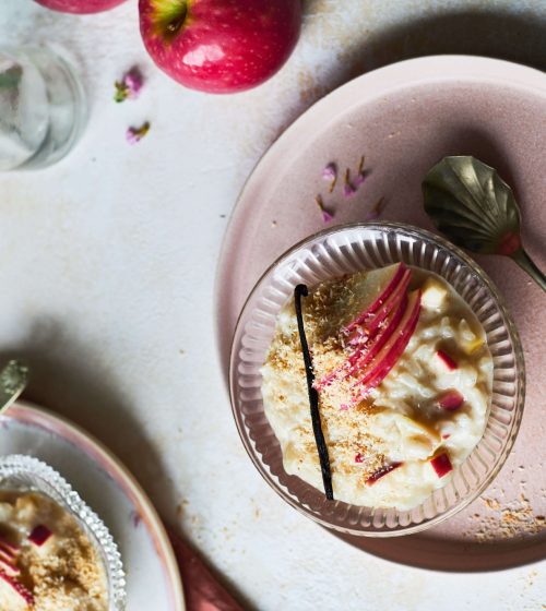 Coconut and Pink Lady® apple rice pudding