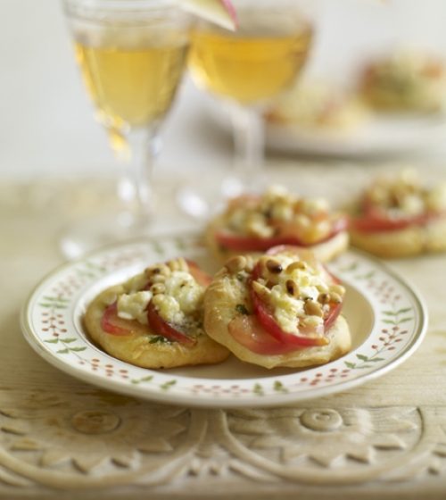Apple, Feta and Pine Nut Pizzas