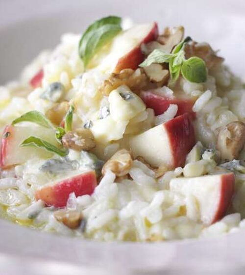 Apple, Cambozola and Walnut Risotto